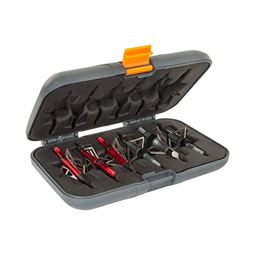 Allen Company Titan Broadhead Box & Caddy - Holds 6 Broadheads with Closed Width Up to 1-3/8' - Outdoor Storage for Bow, Compound Bow, Crossbow Accessories - Gray/Orange