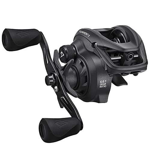 Piscifun Torrent II Baitcaster Fishing Reel, 20LB Max Drag Baitcasting Reel with Magnet Braking System, 6+1 Stainless Steel Bearings, 6.6:1 Gear Ratio Low Profile Casting Reel, Right Hand Retrieve