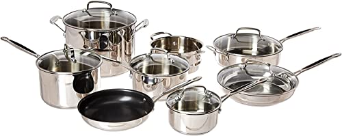 Cuisinart 14-Piece Cookware Set, Chef's Classic Stainless Steel Collection, 77-14N