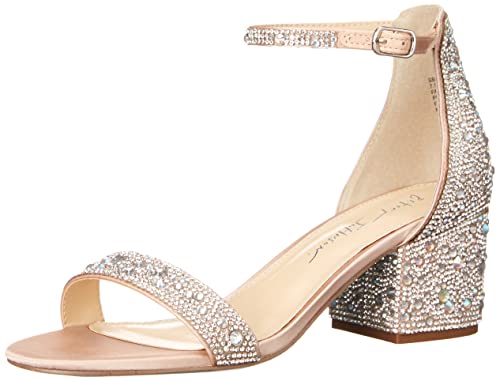 Betsey Johnson Womens Mari Satin Embellished Heels Beige 9 Medium (B,M)