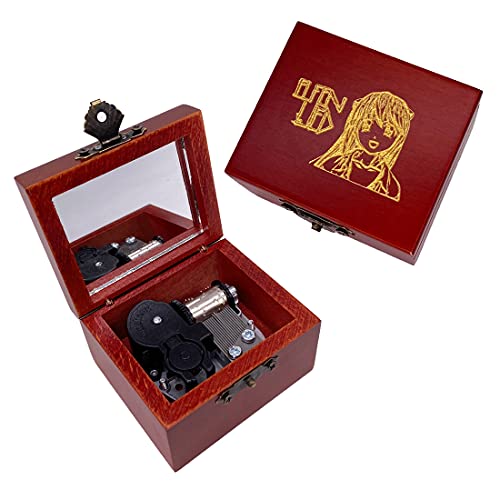 Youtang Elfen Lied Music Box Carved Wood Musical Box Wind Up Mechanism Colokwork Gift for Christmas,Birthday,Valentine's Day (Tune:Lilium, Silver)