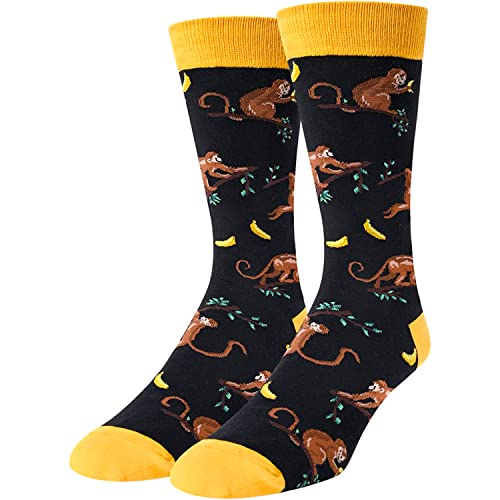 HAPPYPOP Funny Monkey Gifts for Men Monkey Gifts for Monkey Lovers, Novelty Monkey Socks Crazy Silly Socks