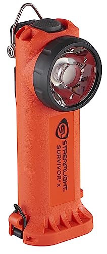Streamlight 90044 Survivor X USB 250-Lumen USB Rechargeable Right-Angle Firefighter's Flashlight with SL-B26 Battery Pack, Orange