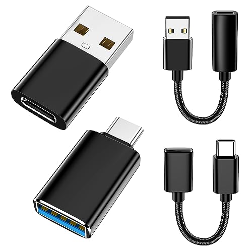 xiwxi [4 Pack【USB-C to USB-A】&【USB-A to USB-C】 OTG Cable,Type C Type A Male Female Adapter SuperSpeed Data Transfer & Fast Charging Compatible with iPhone/Samsung/iPad/iWatch/AirPods/PS/2 Cables