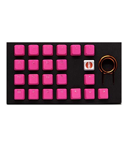 TAI-HAO Rubber Gaming Backlit Keycaps Set - 22 Keys Compatible with Cherry MX Switch Types Keyboard (Neon Pink)