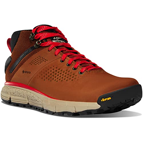 Danner Men's 61249 Trail 2650 Mid 4' Non-Insulated Waterproof Hiking Shoe, Brown/Red - 10.5 EE