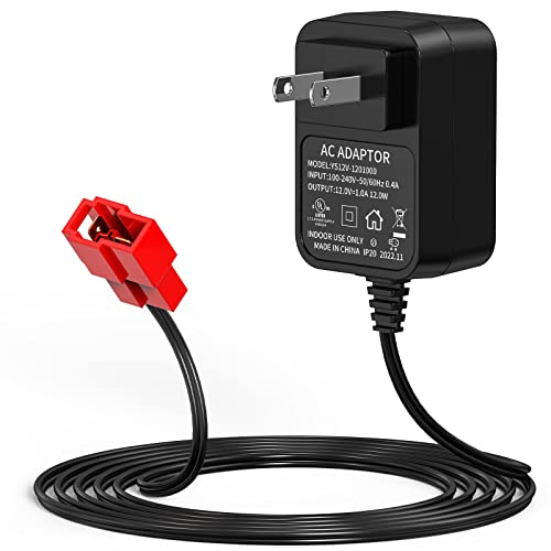 Battery Charger for Ride On Toys, 12V Power Supply Adapter Red Square Plug SL12-07-02 Universal Replacement Charger with Indication Light for Kids Ride On Toys, 5-Feet Ullnosoo