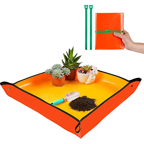 Repotting Mat for Indoor Plant Transplanting & Potting Soil Mess Control, 26.8' X 26.8' Portable Potting Tray Succulent Plant Mat Indoor Gardening Tools Gardener Gifts Plant Gift for Plant Lovers