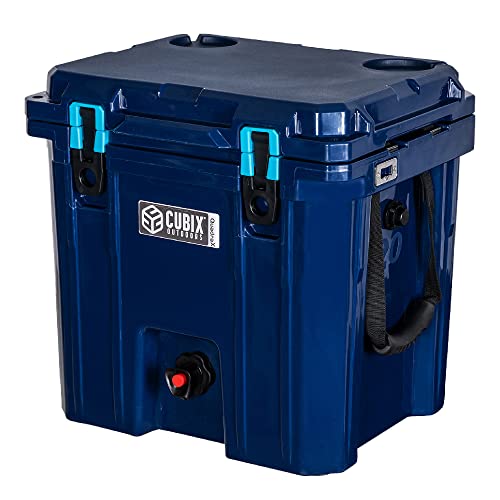 Cubix Outdoors QuadraX 5 Gallon Rotomolded Portable Beverage Dispenser for Parties, Camping, Beach | Use as Water Jug or Sports Drink Cooler | Cold Retention 5 Days
