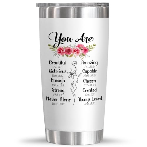 Christian Gifts For Women - Birthday, Christmas, Mothers Day Gifts For Women - Inspiration, Religious, Self Care, Thank You Gifts For Mom, Friend, Sister, Grandma - 20 Oz Stainless Steel Tumbler