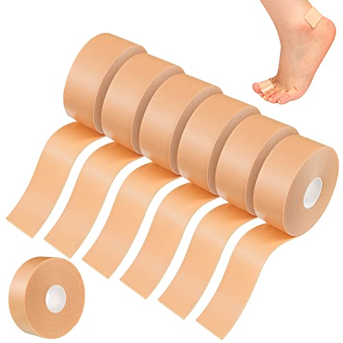 Tondiamo 6 Rolls Tape Adhesive Pads Blister Prevention Tape Anti-wear Heel Pads Foam Tape Waterproof Bandages Patches for Pointe Shoes Hand Foot Heel Toe Protector Pads Prevention Skin Feet Chafing