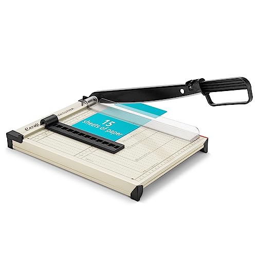 Ecraft 12' Guillotine Paper Cutter：Paper Trimmer Accurate Cutting with Safety Guard,15 Sheets Capacity,Magnetic Guide,Heavy Duty Metal Base, Perfect for Cardstock,Cardboard,Vinyl,Crafts & Photos
