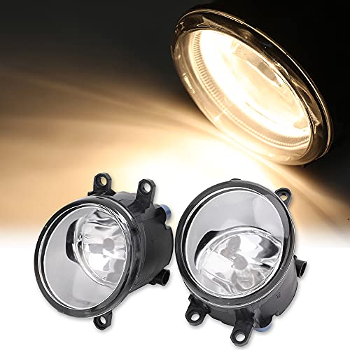 Fog Light Assembly Compatible with Toyota Venza Camry Corolla RAV4 Yaris Prius Highlander Avalon Matrix Solara Fog Lights 2006-2013 for Lexus GS350 HS250h LX570 RX350 RX450h Left & Right H11 12V 55W