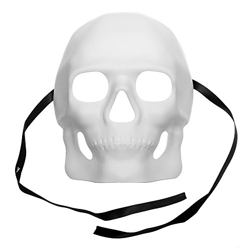 ILOVEMASKS Halloween Skull Full Face Mask Masquerade Day of the Dead - White