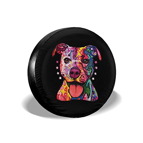 MSGUIDE Spare Tire Cover Cherish The Pitbull Waterproof Wheel Tire Protectors for Jeep, Camper Travel Trailer, RV, SUV, Truck and Many Vehicle - Universal Fits Tire (14' 15' 16' 17')