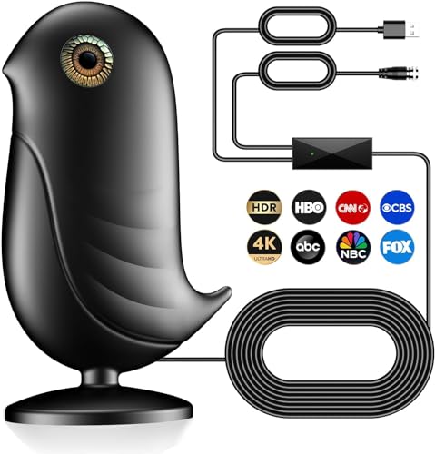 2024 Signal Enhance TV Antenna with 600+ Miles Coverage Range Supports 4K 8K 1080p for Smart HDTV and Older TVs, Indoor Signal 18ft HDTV Cable