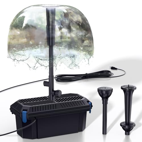 Biling Pond Filter with Water Pump, Koi Pond Filter Box with 660GPH 110V/40W Pond Pump for Outdoor Ponds, Pond Fountain Kit for Garden Water Tank Waterfall