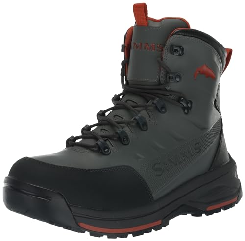 Simms Men's Freestone Wading Boots, Rubber Sole Fishing Boots, Gunmetal, 11