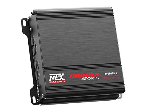 MTX MUD100-4 Class D UTV Amplifier | 400-WATT RMS 4-Channel POWERSPORTS Amplifier | Bridgeable | Most Compact Amplifier That MTX has Ever Made!