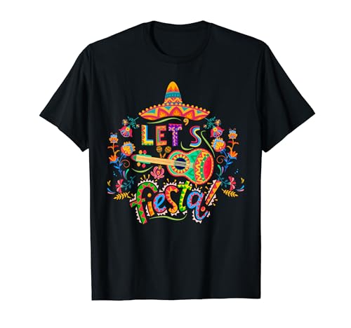 Let's Fiesta Cinco De Mayo Fiesta Squad Sombrero Hat Mexican T-Shirt