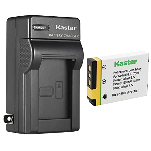 Kastar 1-Pack KLIC-7003 Battery and AC Wall Charger Replacement for Kodak KLIC-7003 K7003 Battery, Kodak EasyShare V1003, EasyShare Z950, EasyShare Z950 IS Digital Camera