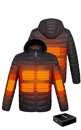 ANTARCTICA GEAR Heated Jacket, Lightweight Heating Jackets with 12V/5A Power Bank, 6 Areas Winter Coat for Men and Women