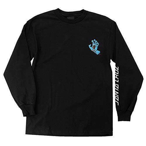 SANTA CRUZ Men's Long Sleeve T-Shirt Screaming Hand Skate L/S T-Shirt - Black, Size: Large