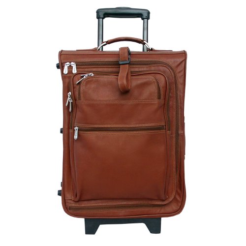 Piel Leather 19 Inch Multi-Pocket Wheeler, Saddle, One Size