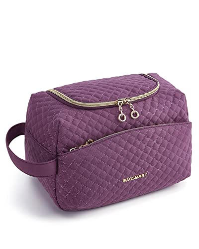 BAGSMART Toiletry Bag for women Travel Toiletry Bag with Large Opening,Travel Essential,Travel Bag for Toiletries Accessories,Black