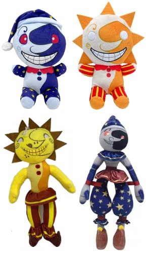 4pcs Sundrop and Moondrop Plushies, Sun and Moon Plush,Sun and Moon FNAF for Fans Birthday Gift