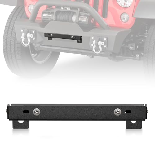 YZONA Flip-Up Winch License Plate Frame Compatible with 10' Hawse Fairlead, Universal Front License Bracket Holder Relocation, Bumper Winch Mount Roller, Fit for Most Pickup Trucks Off-Road Cars SUVs