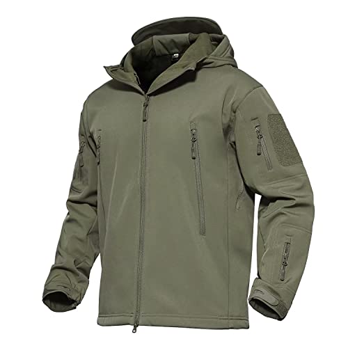 MAGCOMSEN Softshell Jacket Men Tactical Jackets for Men Winter Jacket for Men with Hood Military Jacket Outwear Hunting Jacket Ski Jacket Snow Jacket