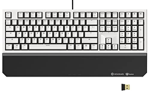 Hexgears X5 Wireless Mechanical Keyboard with Kailh Box Switch, Computer Keyboard for Gaming, Typing, Ergonomic Full Size Typewriter Keyboard with Wrist Rest for Windows All Laptop Mac