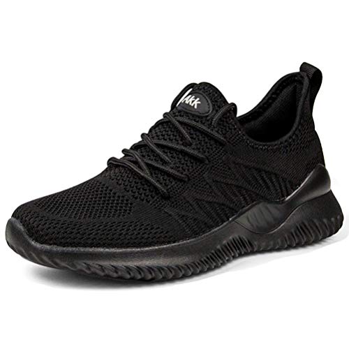 All Black Womens Workout Shoes Memory Foam Walking Lightweight Comfortable Sports Gym Jogging Sneakers Size 8