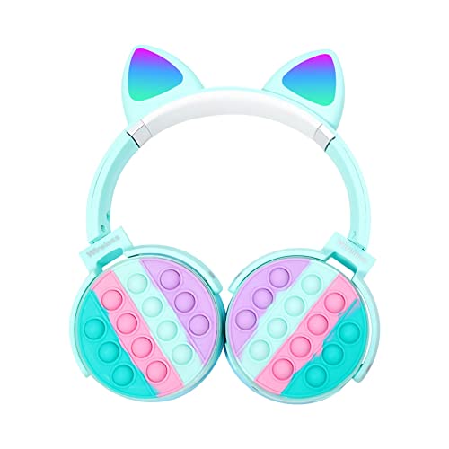 Owl's-Yard Rainbow Pop-On-It Bluetooth Headphones, Fidget Bluetooth Head-Mounted Stereo Headset, Wireless Headphones Noise Cancelling Headphones Over-Ear Headphones Gaming Headset for Kids Teens