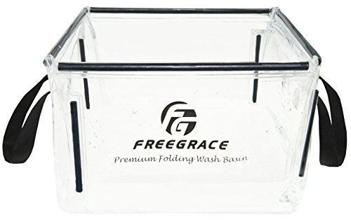 Freegrace Premium Folding Wash Basin - Collapsible Water Sink Container - Lightweight & Durable Transparent Plastic - Wash Dishes Everywhere - Suitable for Camping & Outdoor Activities
