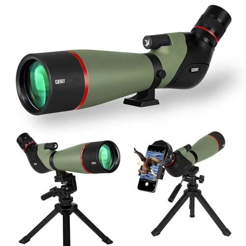 Gosky Newest 20-60X80 HD Dual Focusing Spotting Scope, BAK4 Prism 45 Degree Angled Eyepiece with Tripod, Smartphone Adapter, Scope for Bird Watching Target Shooting Hunting Wildlife Scenery