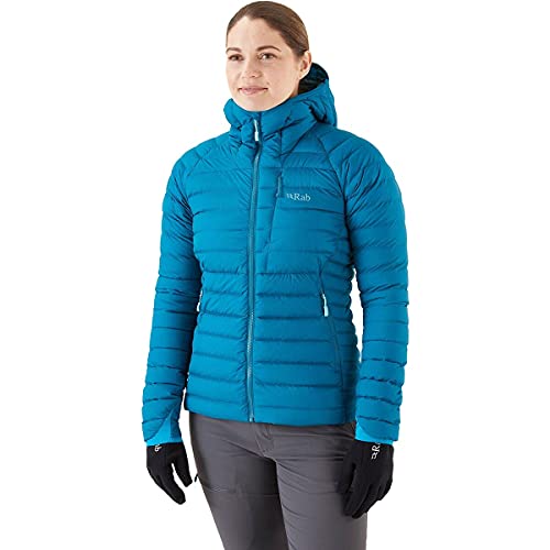 RAB Women's Infinity Microlight Down Gore-Tex Infinium Jacket for Hiking, Climbing, Skiing, & Casual - Ultramarine - Medium