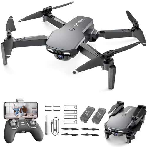 NEHEME NH525 Foldable Drones with 1080P HD Camera for Adults, RC Quadcopter WiFi FPV Live Video, Altitude Hold, Headless Mode, One Key Take Off Kids or Beginners 2 Batteries, Upgraded Version