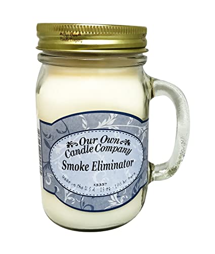Our Own Candle Company, Smoke Eliminator Scented Mason Jar Candle, 100 Hour Burn Time, Made in The USA - 13 Ounces