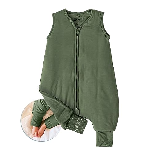 Nyte Nyte Baby - 1.-TOG Green, 12 to 18 Months, Sleeveless Sleep Sack, Soft Baby & Toddler Sleeping Sack, Breathable Bamboo Viscose Sleep Sack with Adjustable Feet Cuffs & Anti-Slip Grip