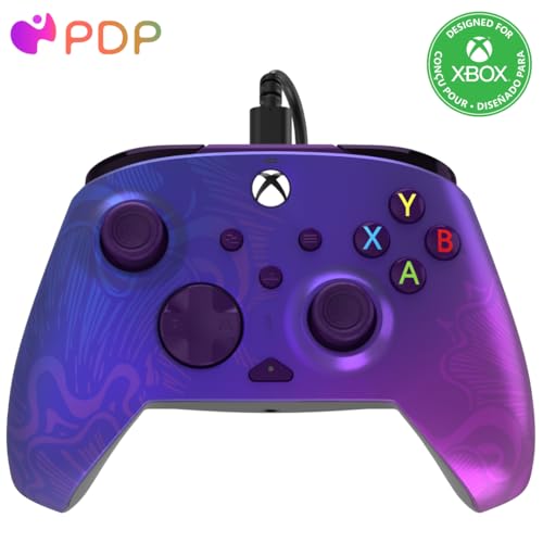 PDP Gaming REMATCH Enhanced Wired Controller Licensed for Xbox Series X|S/Xbox One/PC/Windows, Mappable Back Buttons, Advanced Customizable App - Purple Fade