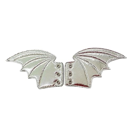 YuQi Shoe Wings Bat Glitter for Kids,Adults Shoe Accessory Fashion Your Life (Silver Glitter Bats)