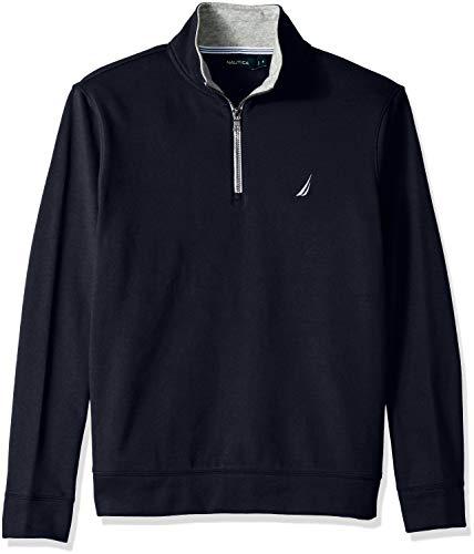 Nautica mens Solid 1/4 Zip Fleece Sweatshirt, Navy, X-Large US