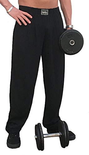 Crazee Wear Solid/Black Loose Fit Baggy Workout Gym Sweat Pants with Two Front Pockets…