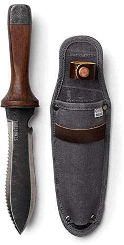 Barebones Hori Hori Ultimate - Walnut Handle, Tempered Steel Blade, Double-Edged Blade, Ambidextrous Use, Japanese Knife Garden Tool for Weeding and Gardening (Ultimate Sheath)