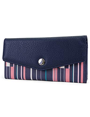 Nautica Money Manager RFID Women’s Wallet Clutch Organizer (Ribbon Stripe)