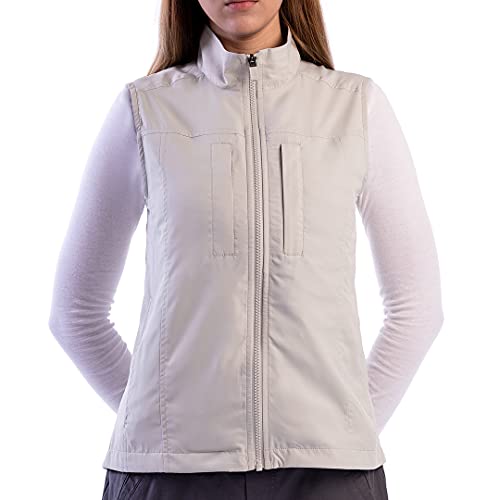 SCOTTeVEST Featherweight Vest for Women - 16 Hidden Pockets - Lightweight Water Repellent for Travel & More (Cement, XXL)
