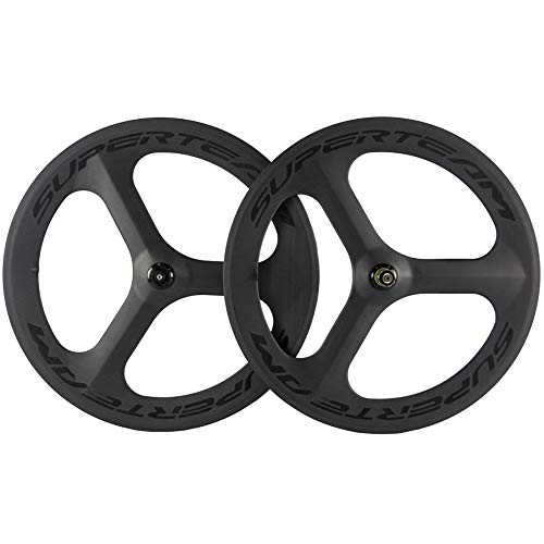 Superteam Road Bike 3 Spoke Wheelset 70mm Clincher Carbon Wheel with Matte Finish