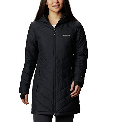 Columbia Women's Plus Size Heavenly Long Hooded Jacket, Black, 2X